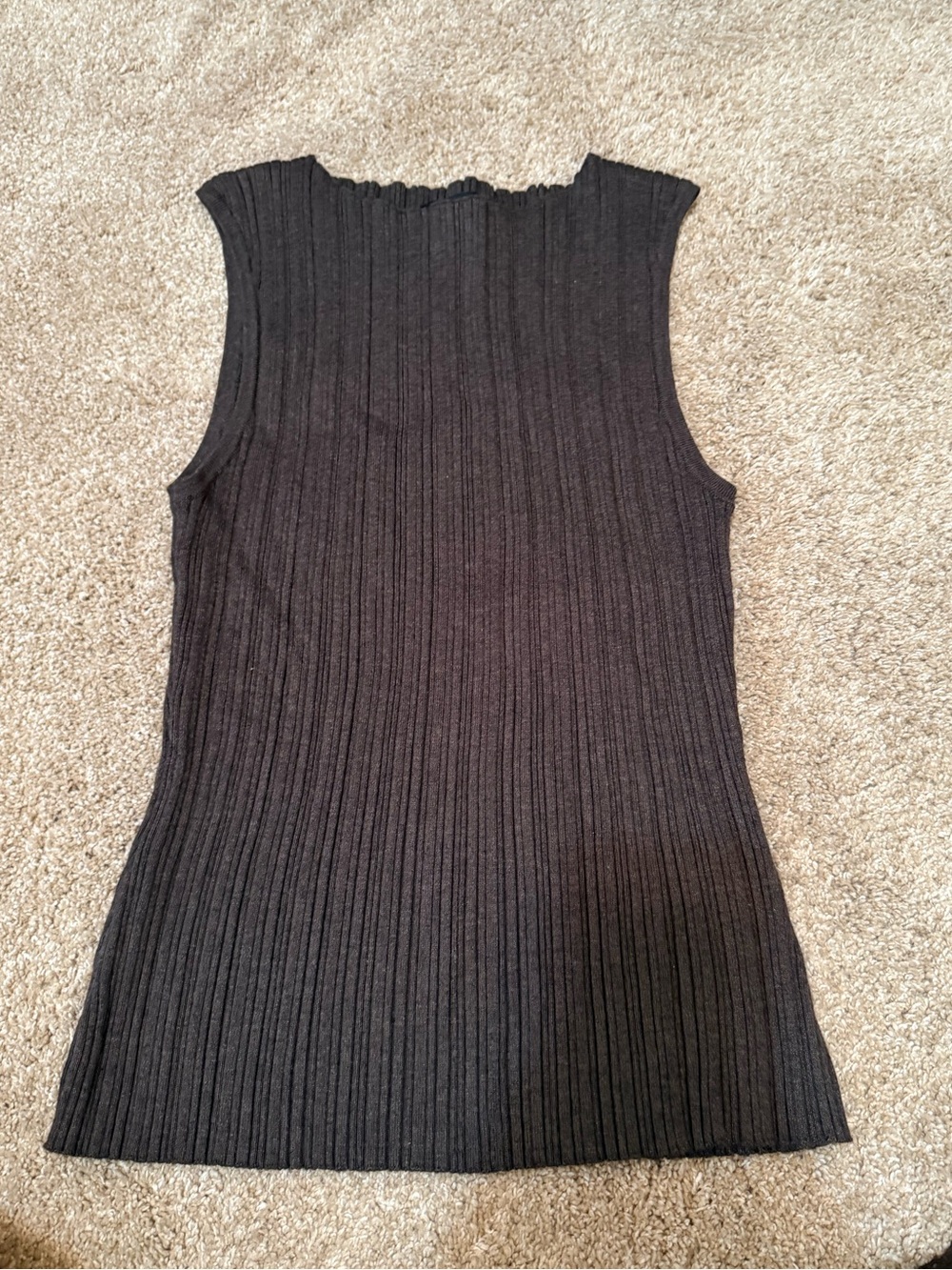 Quince Black Ribbed Knit Sleeveless Tank
